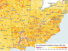 A graphic shows population growth rates for Hispanics in America. A graphic shows population growth rates for Hispanics in America.