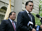 Then-New Jersey gubernatorial candidate Chris Christie listens as Mitt Romney endorses him in the GOP primary, May 28, 2009. Then-New Jersey gubernatorial candidate Chris Christie listens as Mitt Romney endorses him in the GOP primary, May 28, 2009.