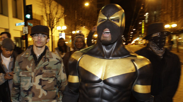 Phoenix Jones on the streets of Seattle back in February. (AP)