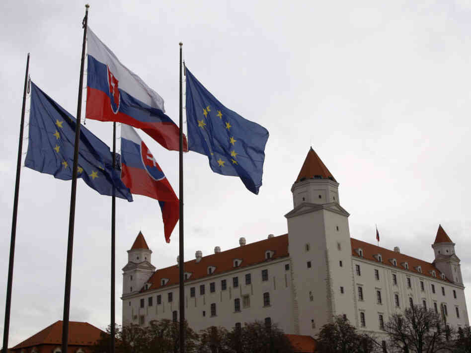 This is what Slovakia's flag looks like. This is what Slovakia's flag looks like.