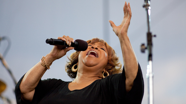 Mavis Staples performs with The Roots at the Climate Rally on the National Mall on April 25, 2010, in Washington, D.C.