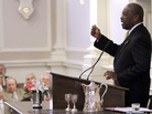 Herman Cain addresses lawmakers at the statehouse in Concord, N.H., Wednesday, Oct. 12, 2011. Herman Cain addresses lawmakers at the statehouse in Concord, N.H., Wednesday, Oct. 12, 2011.