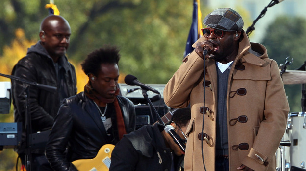 The Roots, pictured here at John Stewart's Rally To Restore Sanity at the National Mall in Washington, D.C. last fall, have performed and recorded songs with roots in protest movements.