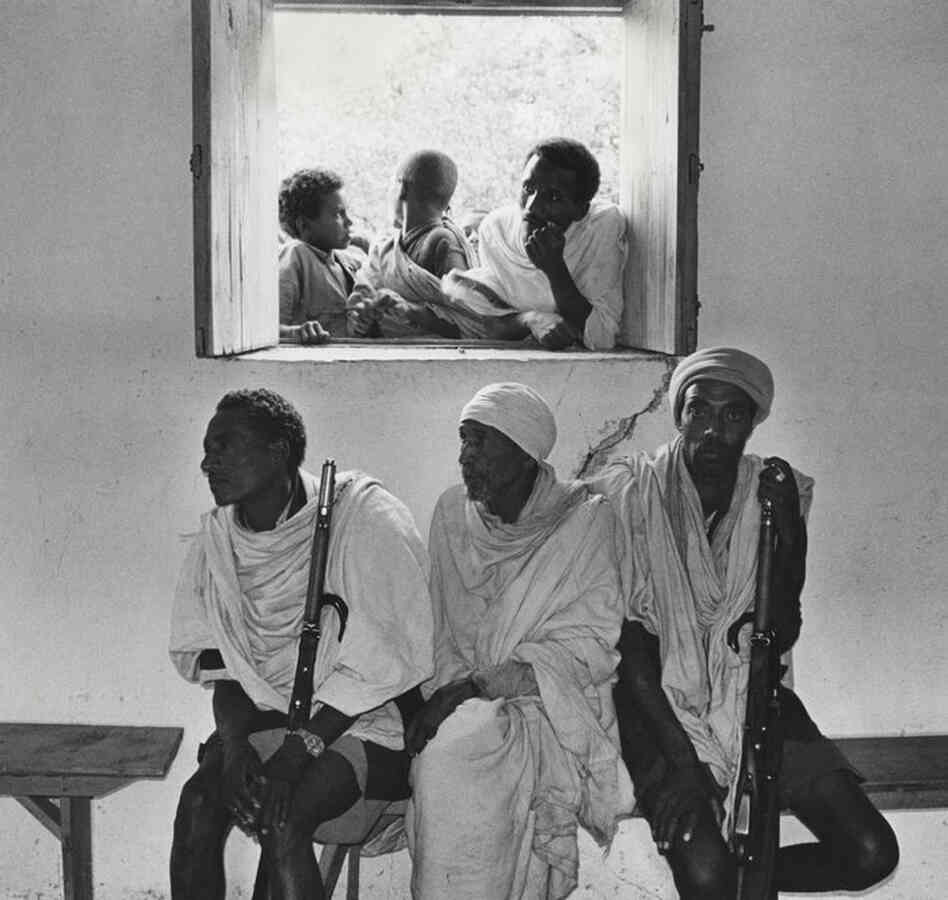 Ethiopian Jews seeking refuge in the synagogue during the civil war, Ambober, Ethiopia, 1985