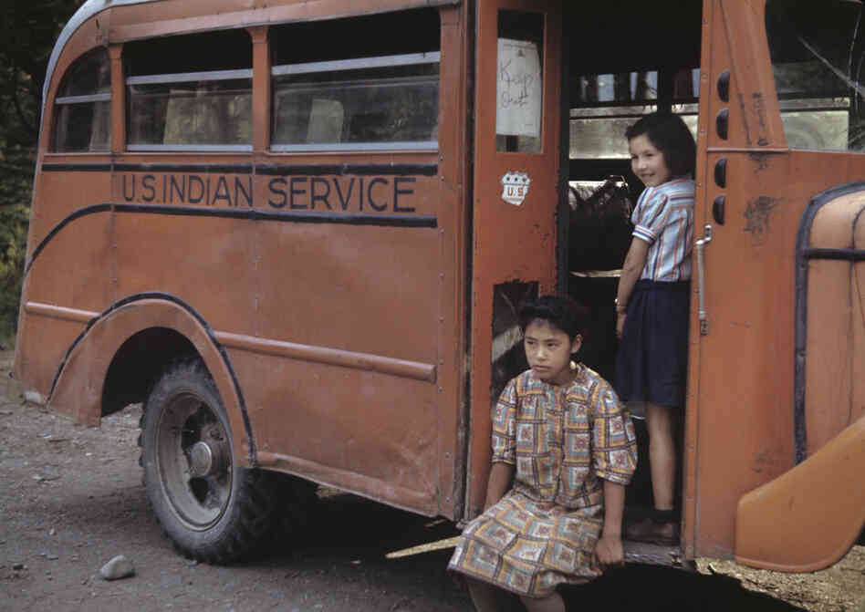U.S. Indian Service bus, Ward Cove, Alaska, 1941-43