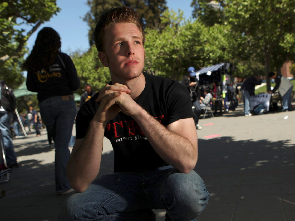 Diagnosed with ADHD at age 5, Blake Taylor poses on campus at University of California, Berkeley, in 2009, when he was 19.