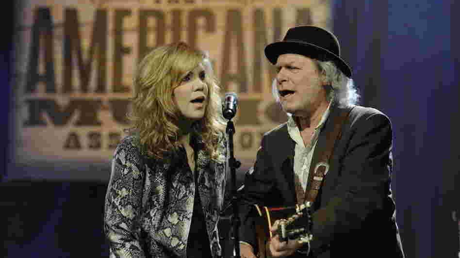 Alison Krauss and Buddy Miller performing a tribute to the O Brother, Where Art Thou? soundtrack at the start of the Americana Music Awards show on Oct. 13th.