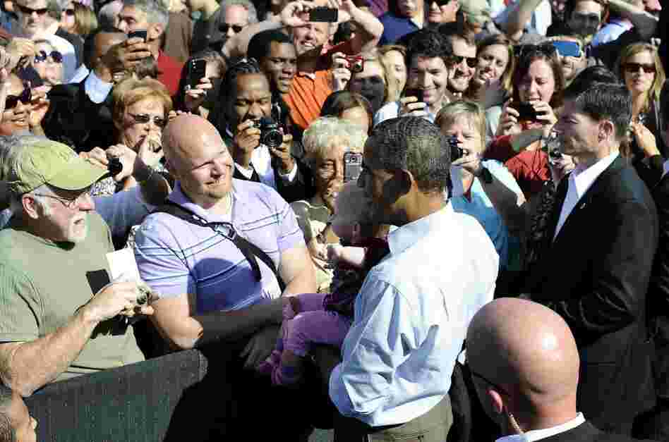 President Obama at the Asheville Regional Airport in Fletcher, North Carolina, Oct. 17, 2011.
