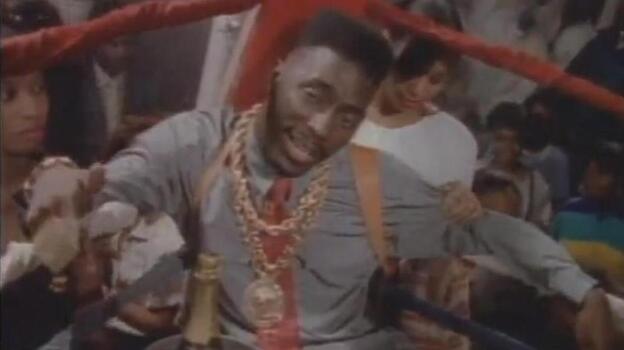 Big Daddy Kane in the ring. In a suit. (Courtesy of Cold Chillin' Records)