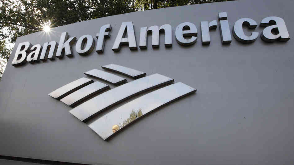 A Bank of America logo outside a branch office in Palo Alto, Calif.
