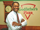Herman Cain became a vice president at Pillsbury, left that job and started over at Burger King, where he climbed the corporate ladder again. Eventually, he became CEO of Godfather's Pizza, which he is credited with turning. Herman Cain became a vice president at Pillsbury, left that job and started over at Burger King, where he climbed the corporate ladder again. Eventually, he became CEO of Godfather's Pizza, which he is credited with turning.