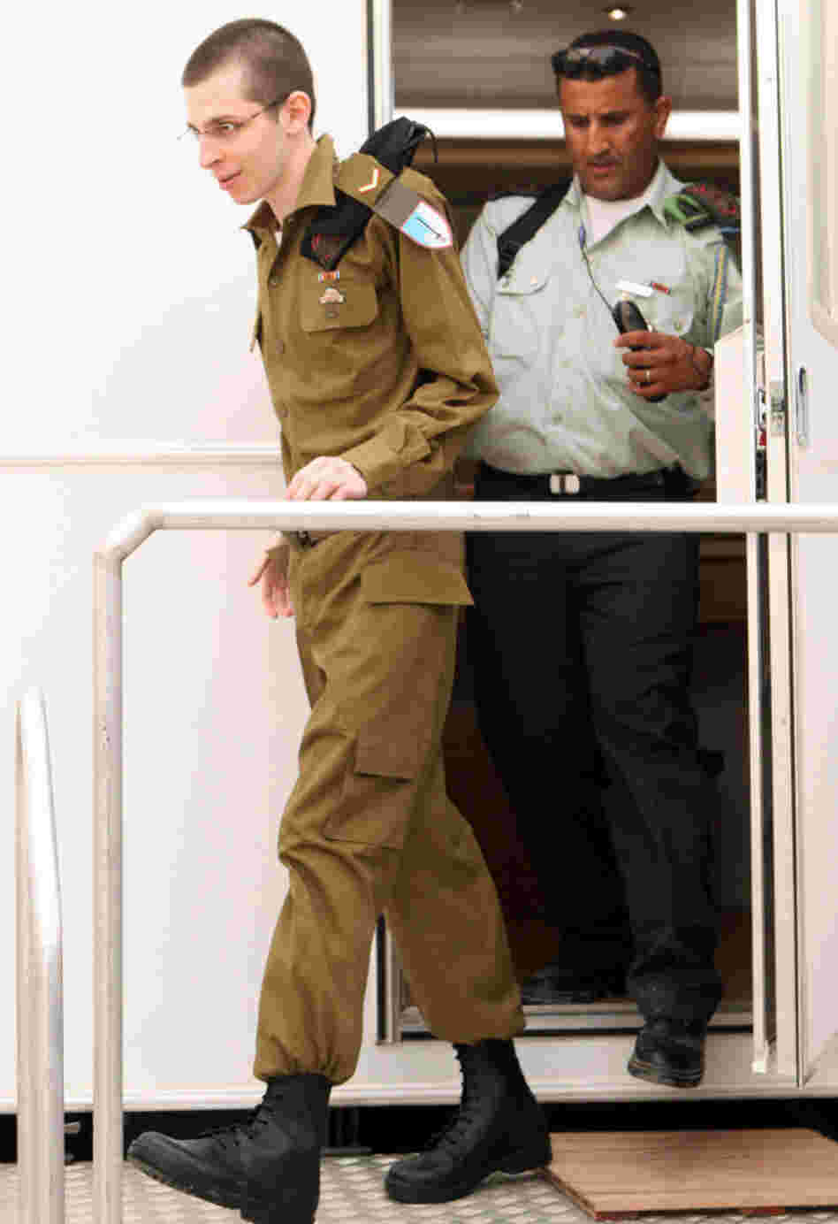 An Israeli Defense Forces photo of Sgt. Gilad Shalit an unknown location today in Israel, following his release. 