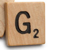 The Scrabble tile of the letter "G." The Scrabble tile of the letter "G."