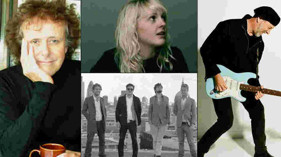 Clockwise from left: Donovan, Laura Marling, Richard Thompson, Mumford & Sons.