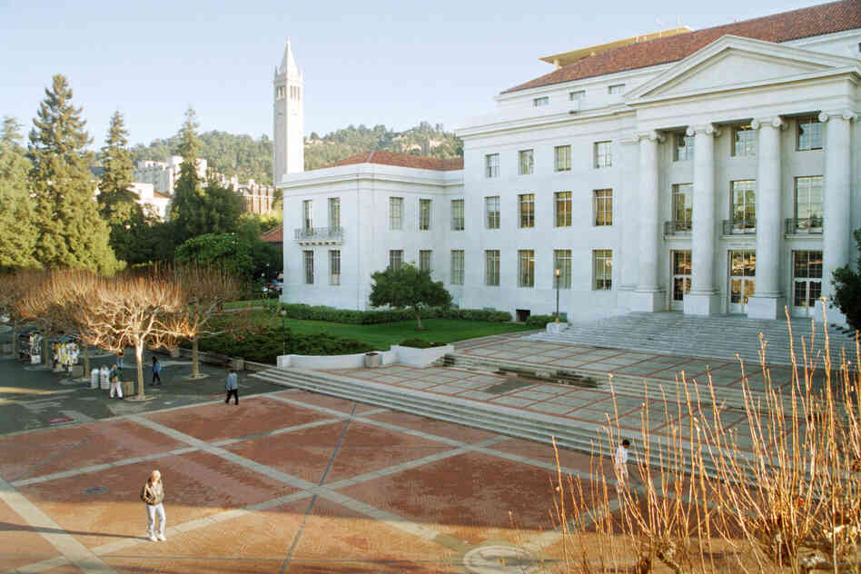 Sproul Plaza at the University of California, Berkeley. Tuition at U.C. Berkeley was about $700 a year in the 1970s. Today, families pay over $15,000 per year to attend. 