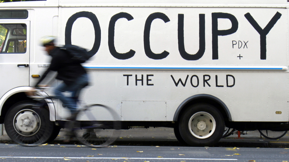 The Occupy Wall Street protests have inspired similar events around America, and in dozens of countries. Here, a truck has been painted with a sign supporting the Occupy Portland protests in Oregon.
