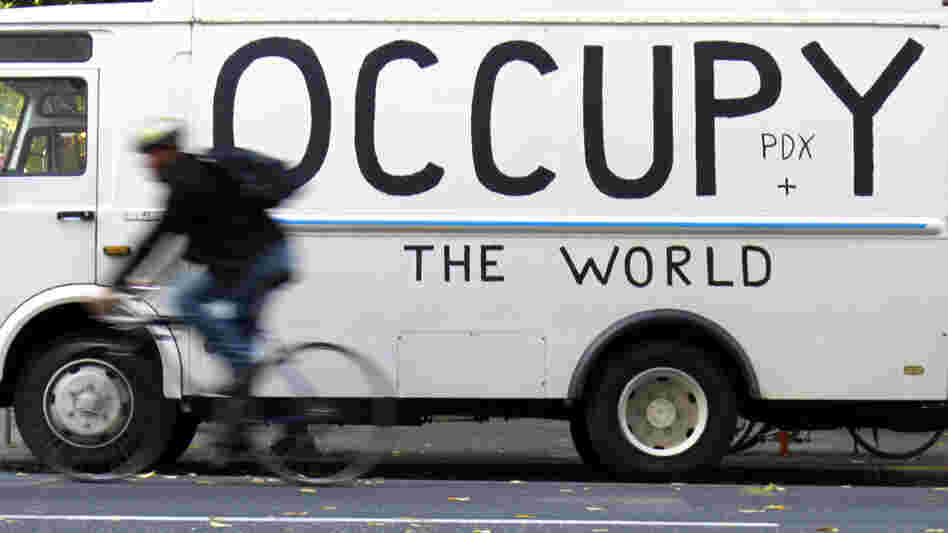 The Occupy Wall Street protests have inspired similar events around America, and in dozens of countries. Here, a truck has been painted with a sign supporting the Occupy Portland protests in Oregon.