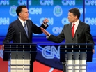 Mitt Romney and Texas Gov. Rick Perry clash at Republican presidential debate, Oct. 18, 2011 in Las Vegas, Nv. Mitt Romney and Texas Gov. Rick Perry clash at Republican presidential debate, Oct. 18, 2011 in Las Vegas, Nv.