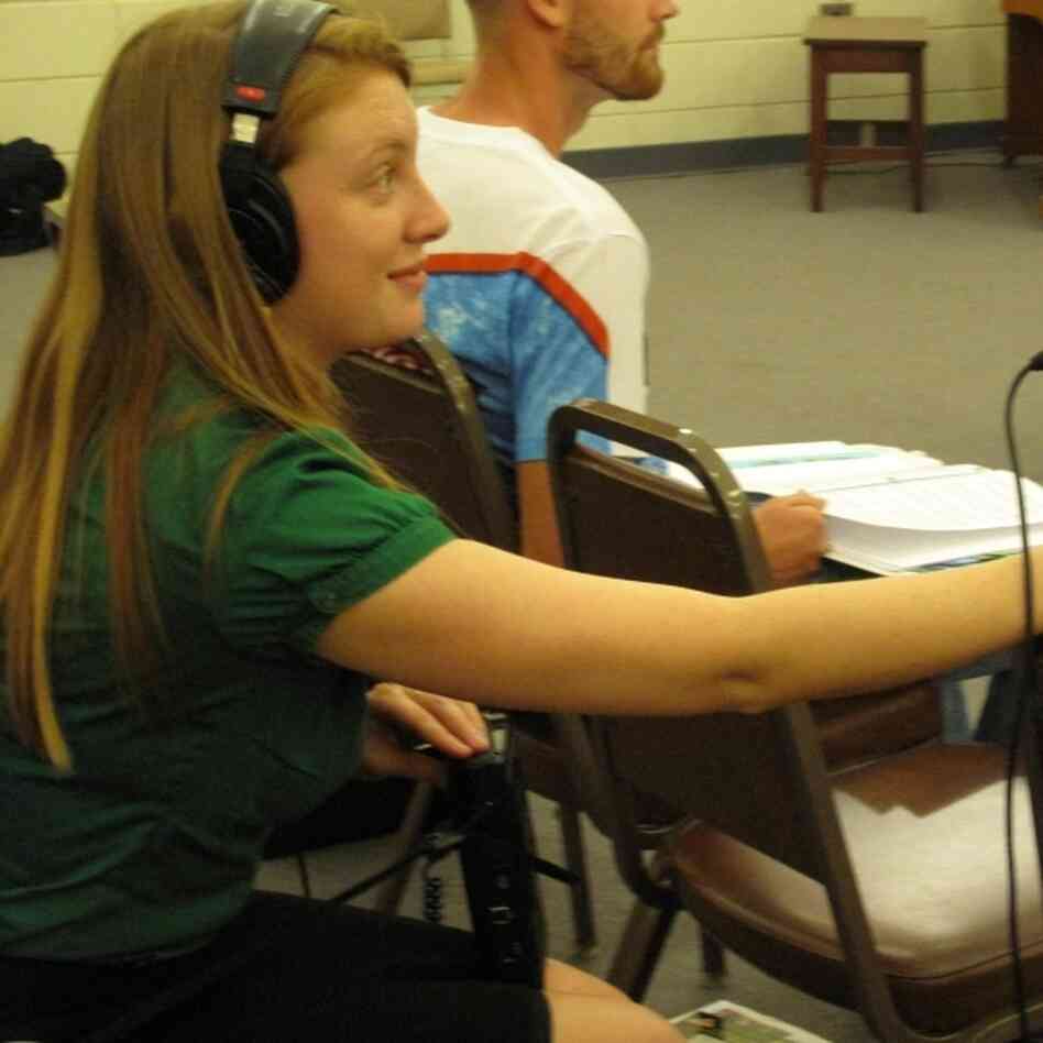 Theo Balcomb gathers sound for a story in Spartanburg, S.C.  