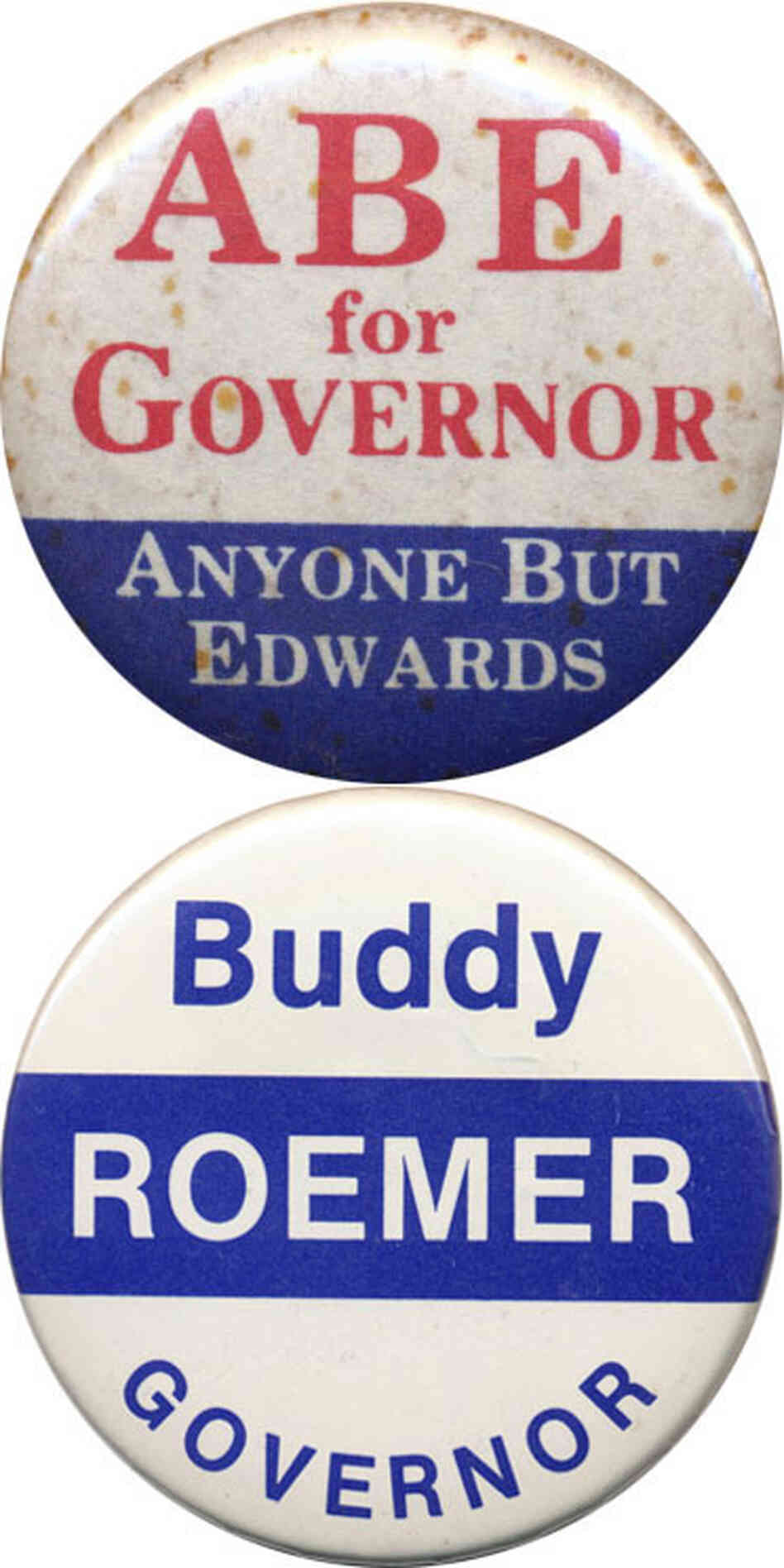 Abe and Buddy Roemer buttons Abe and Buddy Roemer buttons