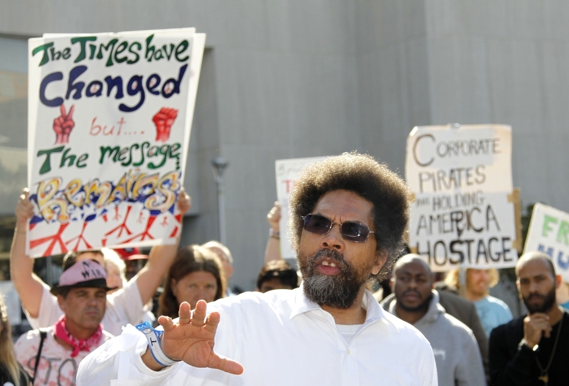 Princeton professor Cornel West was arrested when he spoke outside D.C. Superior Court on Oct. 17. But even as he was being led away in handcuffs, West told the crowd, "We have no quarrel with the police. They are working people, part of the 99 percent, too."