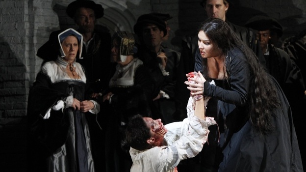 Soprano Anna Netrebko, right, portrays Anne Boleyn in the Metropolitan Opera's production of Anna Bolena in New York. The Met raised $182 million in in donations in its last fundraising year.