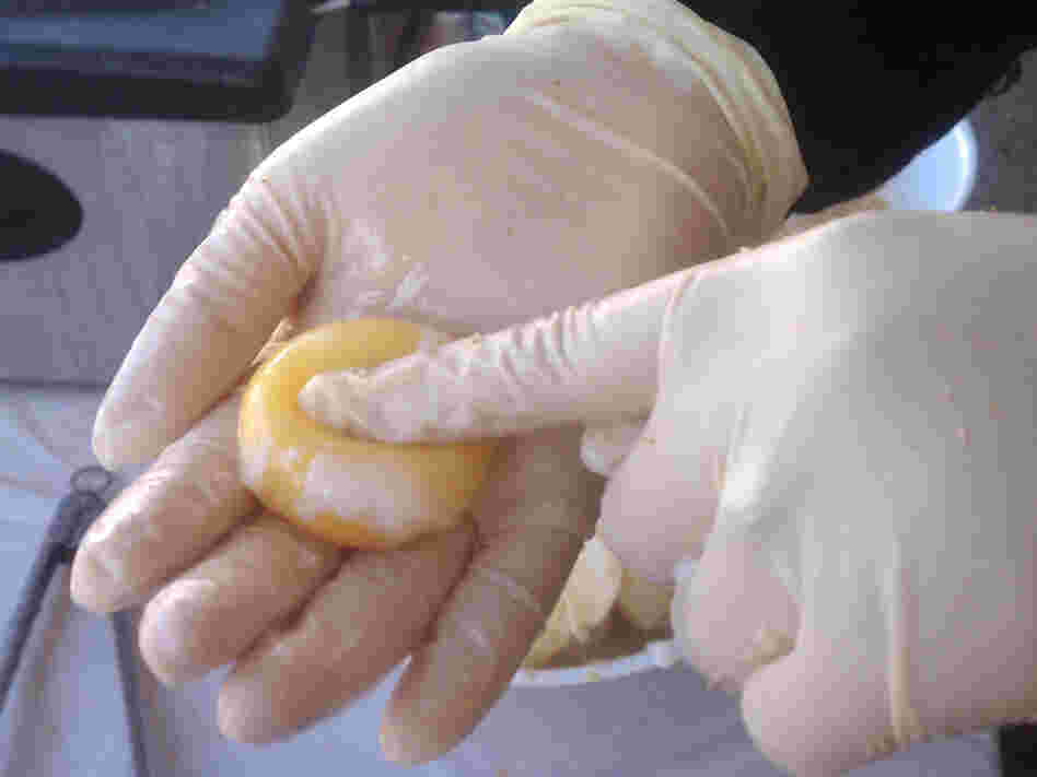 An egg yolk cooked long and low makes for a custardy yolk, sous vide cook Lisa Qiu says.