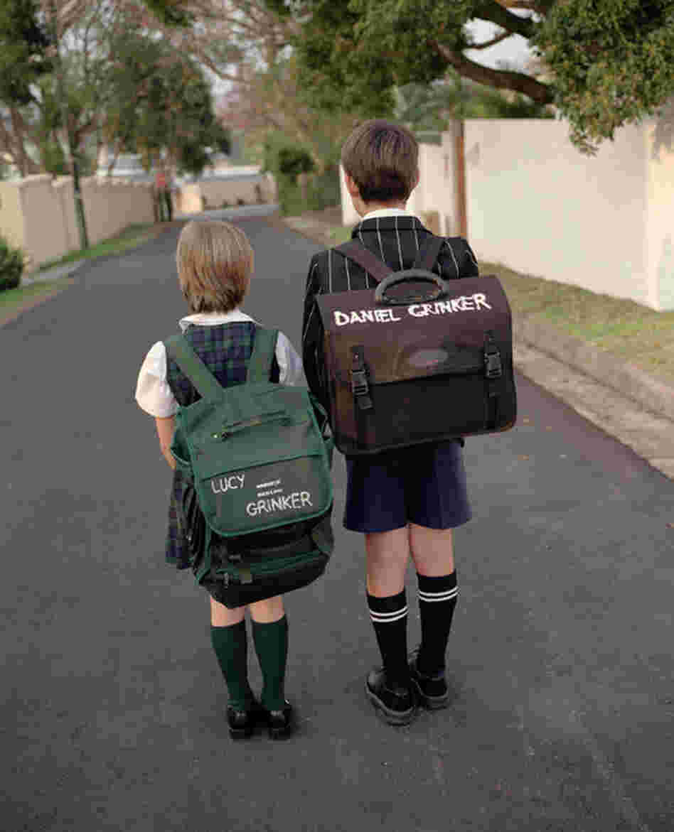 Daniel and Lucy Grinker on their way to school, East London, South Africa, 2005