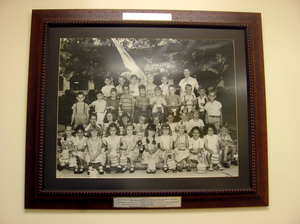 A photo at Coral Way Elementary School, one of the first bilingual schools in the country, shows some of the school's first students. 