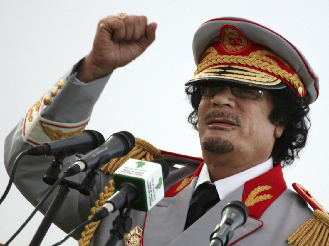 Former Libyan leader Moammar Gadhafi.