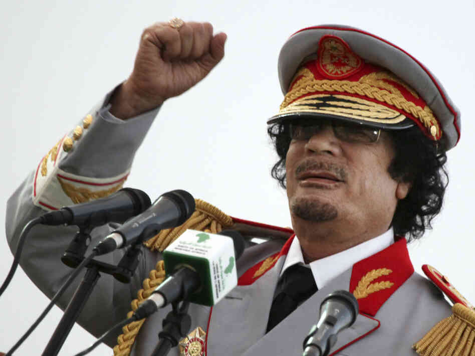 Former Libyan leader Moammar Gadhafi.