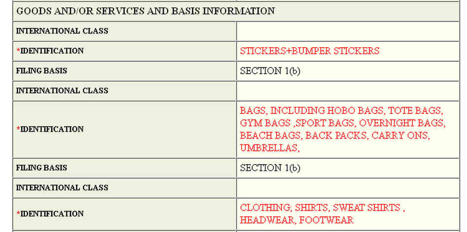 Occupy Wall Street trademark application