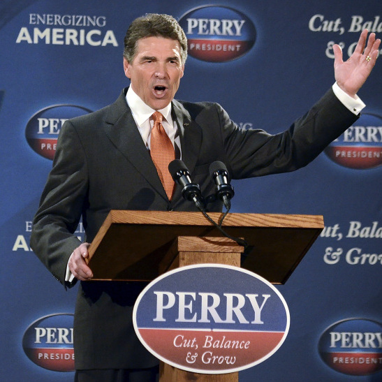 Perry's plan seemed aimed at kickstarting a once promising, now sinking, campaign.