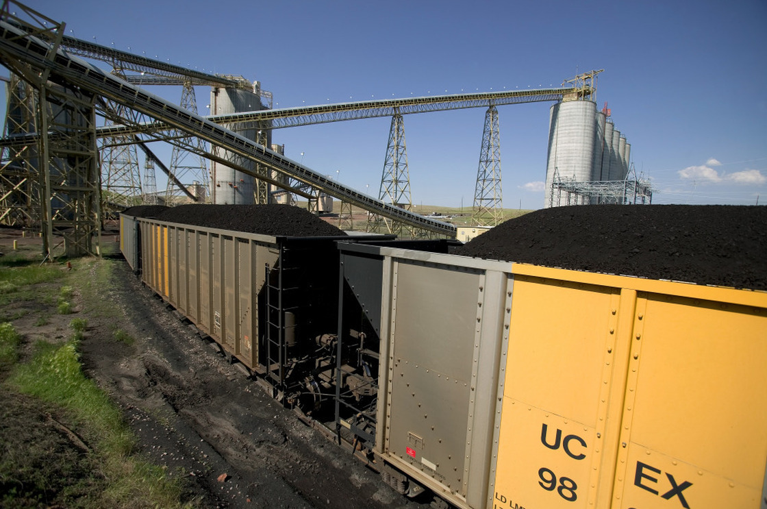 A 133-car coal train is loaded at the Buckskin Coal Mine in Gillete, Wyo. Each car carries 120 tons of coal. New terminals in Washington state could eventually be destinations for coal, which is currently used for power in St. Louis, Detroit, Chicago and the eastern U.S.