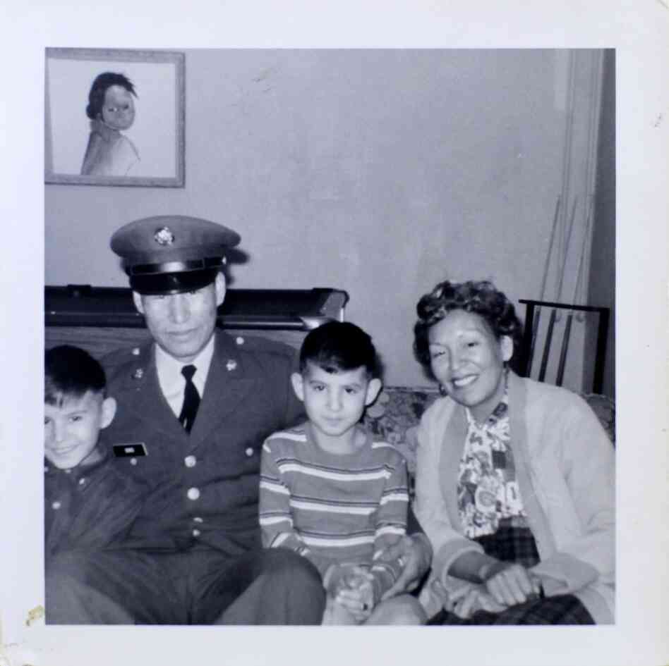 Dwayne Stenstrom, in the striped shirt, is shown in a family photo as a young boy. He is pictured with one of his brothers who went to Vietnam and another brother who was also placed in foster care. Dwayne Stenstrom, in the striped shirt, is shown in a family photo as a young boy. He is pictured with one of his brothers who went to Vietnam and another brother who was also placed in foster care.