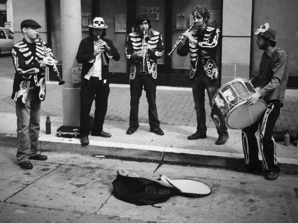 A real skeletal jazz band. 