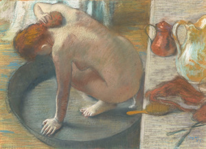 Degas' nudes — including his 1886 work, The Tub -- depict the everyday awkwardness of real life. Degas' nudes — including his 1886 work, The Tub -- depict the everyday awkwardness of real life.