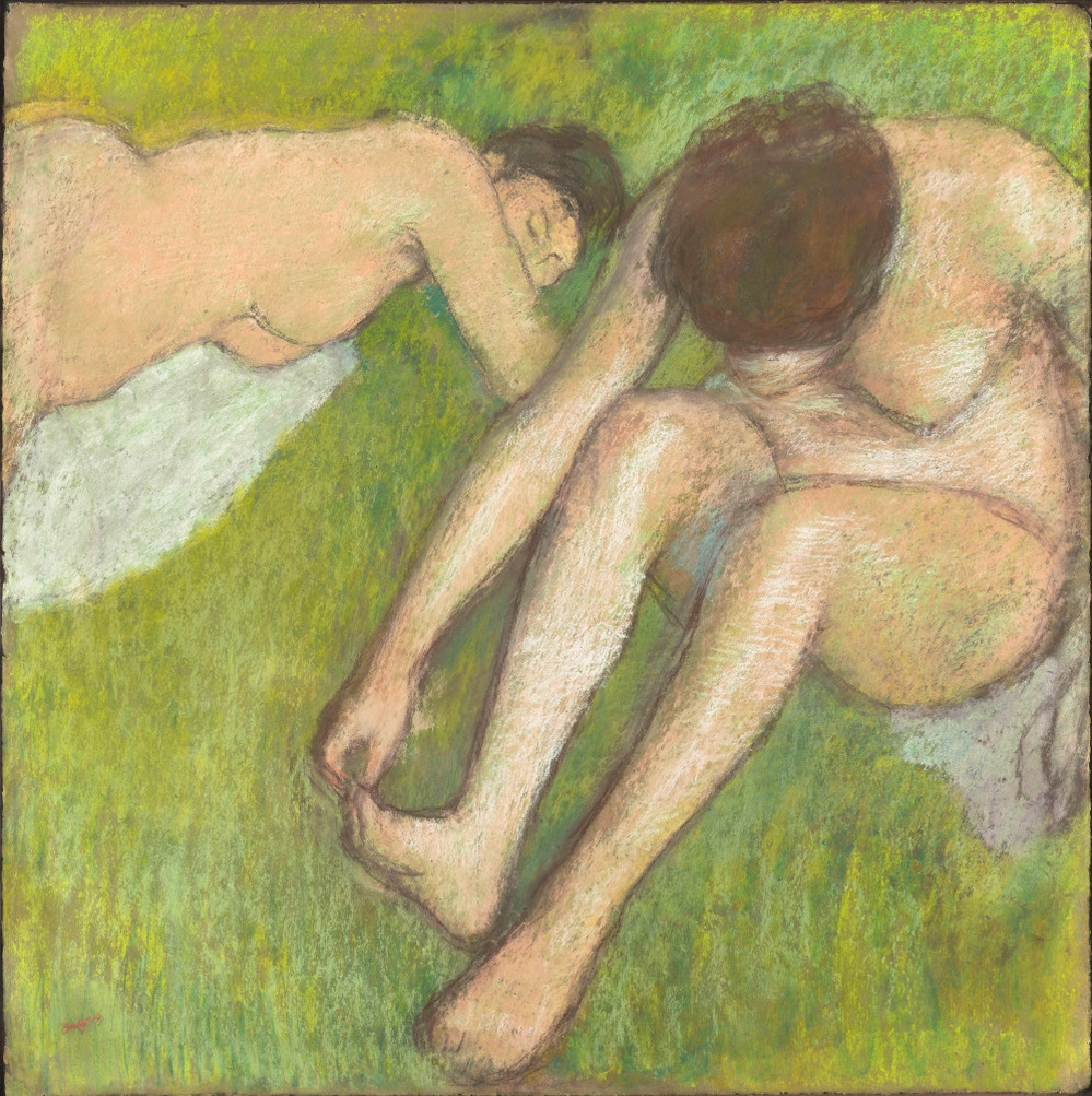  Two Bathers on the Grass (1886-95) is one of the works featured in Degas and the Nude. The exhibit is on display at the Boston Museum of Fine Arts through Feb. 5, 2012. The show then moves to Paris, from March 13 to July 1.