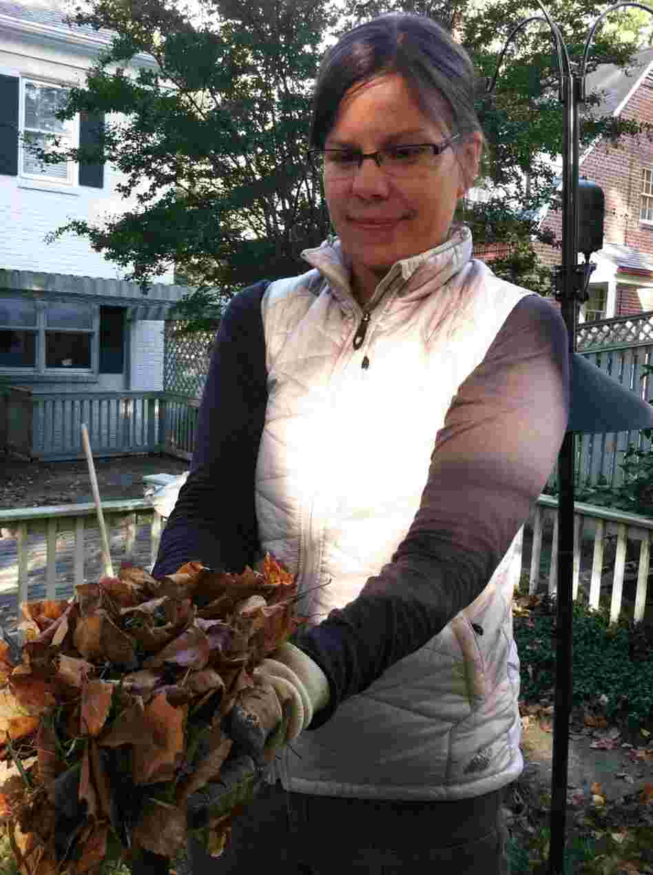 Melissa Hopkins of the National Audubon Society says more than 8 million tons of leaves go into landfills each year. Instead, they can be used to create mulch and mini-ecosystems. Melissa Hopkins of the National Audubon Society says more than 8 million tons of leaves go into landfills each year. Instead, they can be used to create mulch and mini-ecosystems.