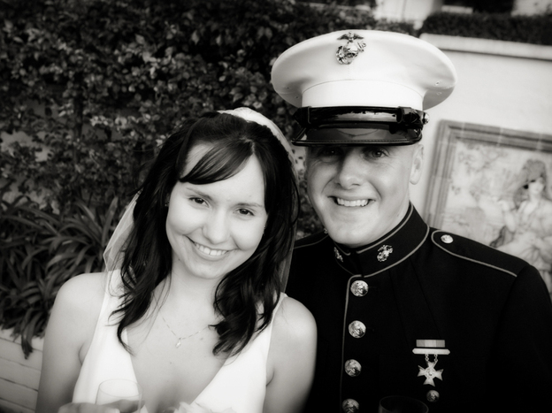 Ashley and Sgt. Ian Tawney (seen here on their wedding day) had known each other since they were children. Ian Tawney was killed Oct. 16, 2010, by an improvised explosive device while on a foot patrol in Sangin. Ashley says she doesn't know how she made it to the door the day Marine officers came to her house to tell her that her husband was dead.