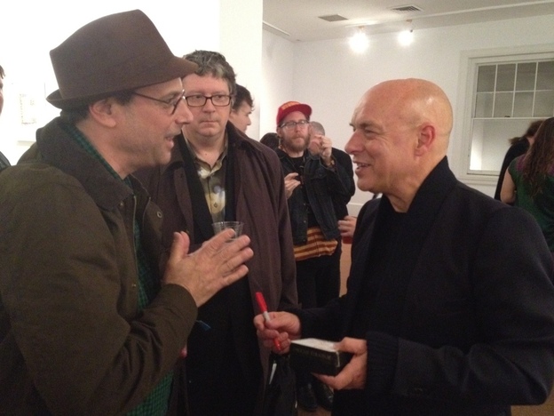 Bob Boilen with Brian Eno at Moogfest 2011
