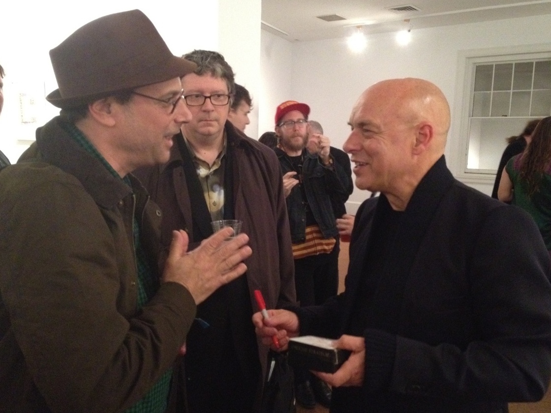 Bob Boilen with Brian Eno at Moogfest 2011