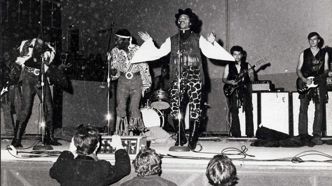 A rare photo of East of Underground in performance. The band formed while its members were stationed in Germany during the Vietnam War.