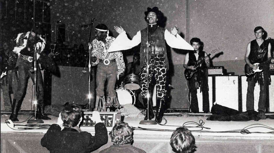 A rare photo of East of Underground in performance. The band formed while its members were stationed in Germany during the Vietnam War.