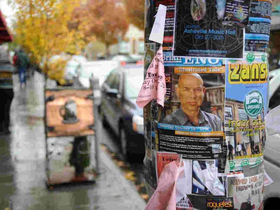 2D Brian Eno, on the streets of Asheville.