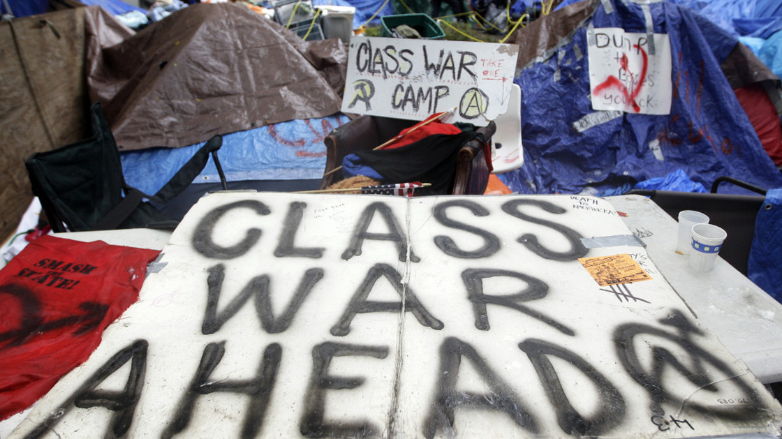 Tents pitched at the Occupy Wall Street encampment at Zuccotti Park in New York. The protests are part of a growing distrust in America of government and public institutions. 
