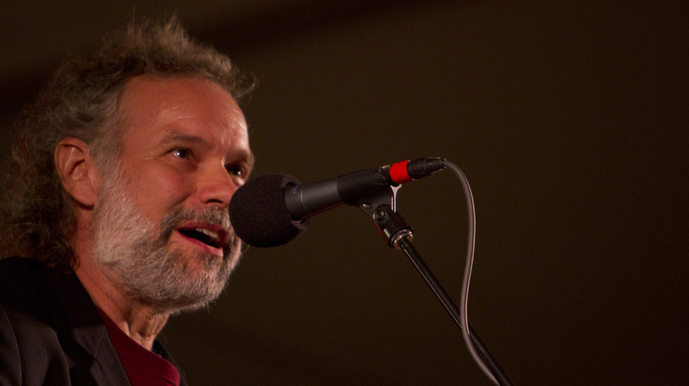 John Gorka performs on Mountain Stage in Grand Marais, Minn., at North House Folk School.