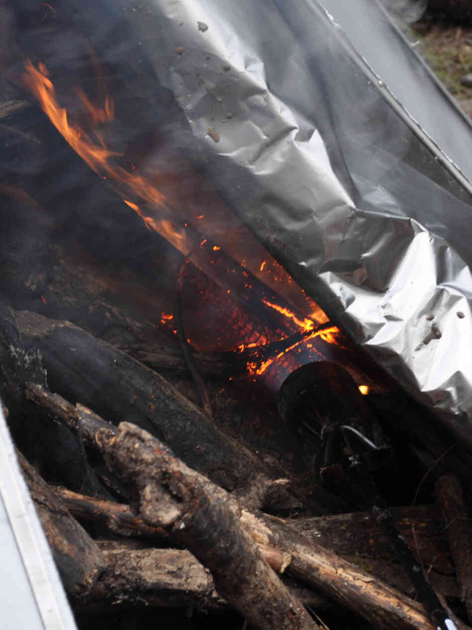  An I-Corps team from the University of Washington is working on bringing their pyrolysis blanket to the market. Forest debris are set on fire then covered by the blanket to reduce oxygen, turning ordinary open-air combustion into a process called pyrolysis. The resulting material, known as biochar, can help soil retain moisture and nutrients. 