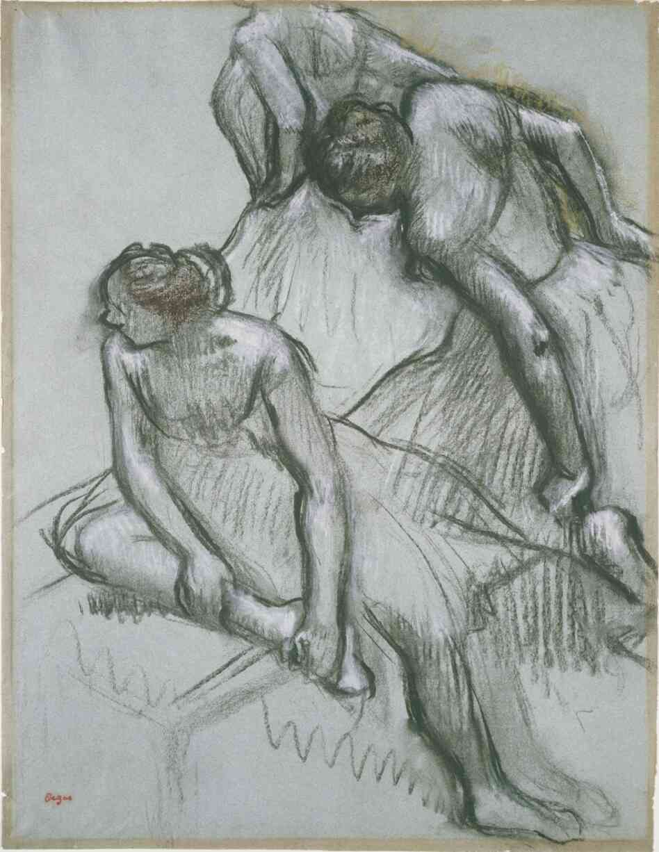 Degas — a charming but reclusive bachelor — spent hours observing the ballerinas behind the scenes, allowing him to sketch candid moments like his 1889 Three Dancers.