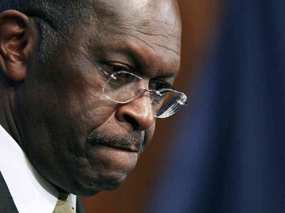 Republican presidential candidate Herman Cain speaks Monday at the National Press Club in Washington, D.C. During a question and answer portion of the program, Cain called the accusations of sexual harassment against him "a witch hunt." Republican presidential candidate Herman Cain speaks Monday at the National Press Club in Washington, D.C. During a question and answer portion of the program, Cain called the accusations of sexual harassment against him "a witch hunt."